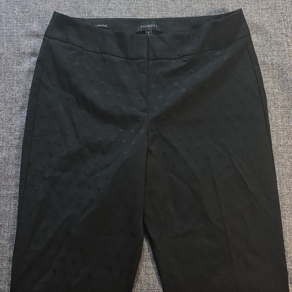Talbots Signature Black Polka Dot Career Dress Pants Size 6